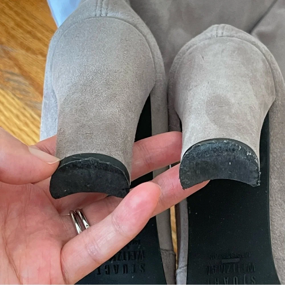 Stuart Weitzman Highland Over the Knee boots in Grey Seude Women’s Size 6 - Picture 11 of 15